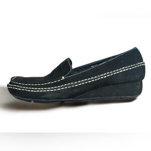 AEROSOLES
Women’s Black Suede Leather Loafers Size 7.5M
Comfort wedge‎